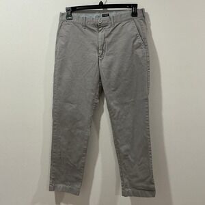 J Crew The Sutton Pants Mens 33 X 30 Slim Straight Gray Preppy 100% Cotton
